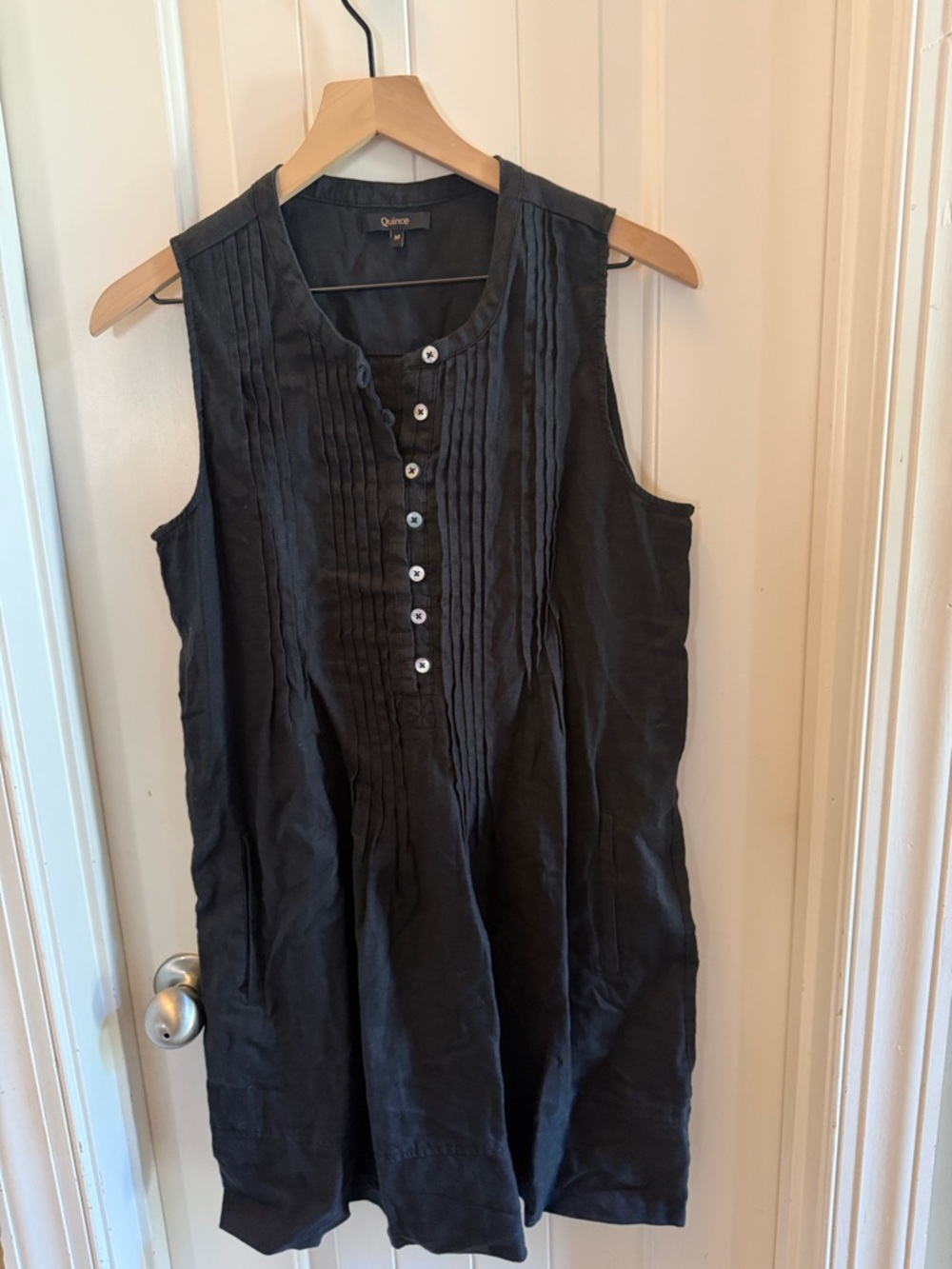 Quince 100% European Linen Sleeveless Swing Dress